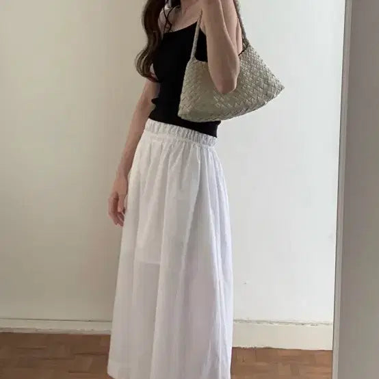 [BUNJANG] ounce White Long Skirt / ounce 롱스커트 화이트 스커트 치마 바지 가디건 니트 니드오브