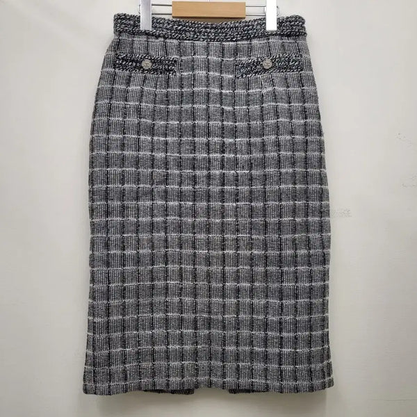 [BUNJANG] Jigott Wool Glitter Tweed Skirt / 지고트 울 글리터 트위드 스커트