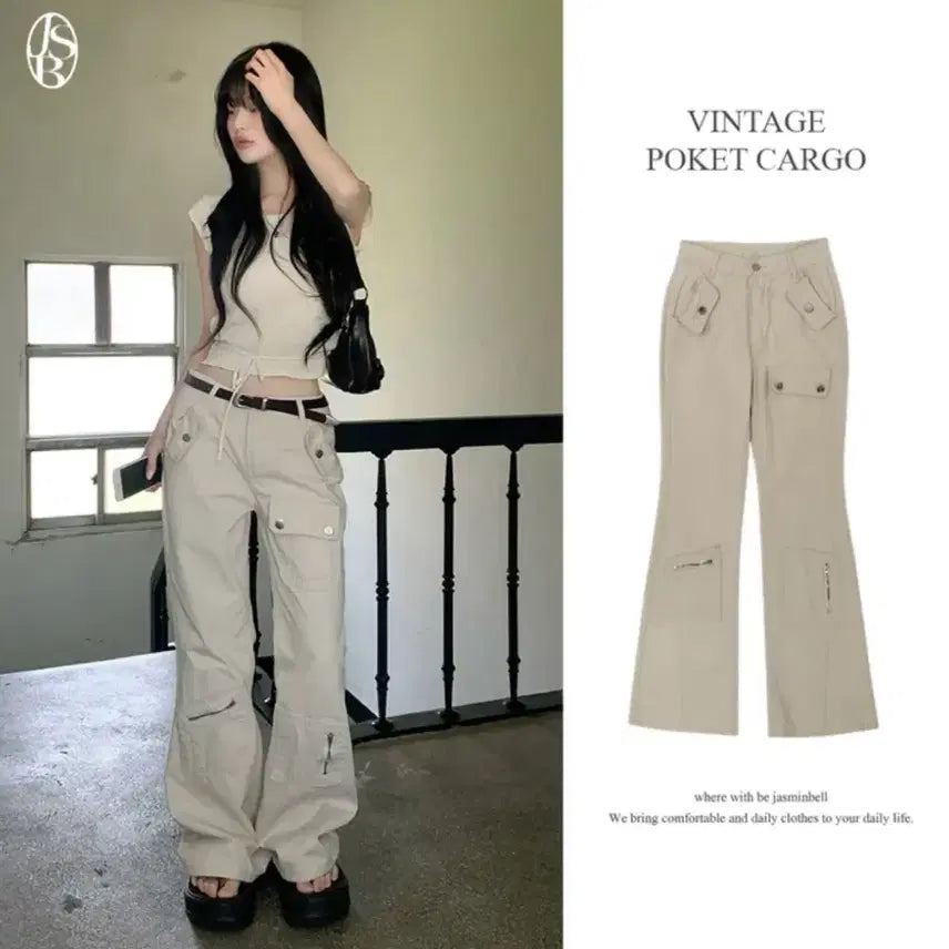 [BUNJANG] Jasmine Belle Cargo Pants / 자스민벨 카고팬츠 pt