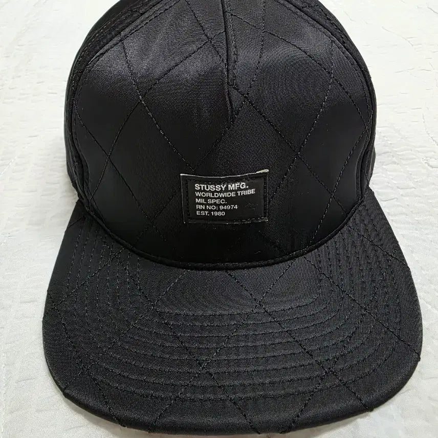 [BUNJANG] Stussy Black Quilted Foam Snapback Hat / 스투시 블랙 퀄티드 폼 스냅백 모자 stussy