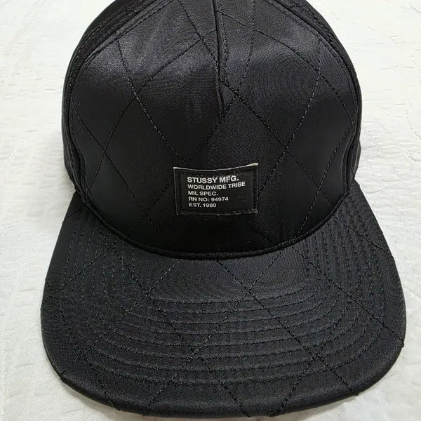 [BUNJANG] Stussy Black Quilted Foam Snapback Hat / 스투시 블랙 퀄티드 폼 스냅백 모자 stussy