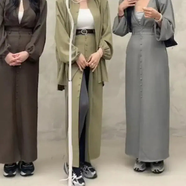 [BUNJANG] Kaki Chadril Wrap Skirt / <카키> 진바니 챠드리 랩스커트