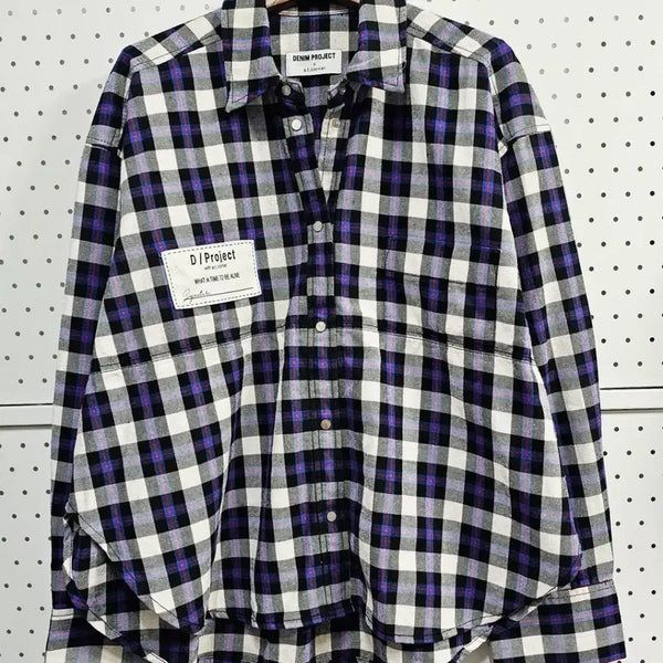 [BUNJANG] Denim Project X At Corner Checkered Oversized Shirt / 데님프로젝트 X 앳코너 체크 셔츠 오버핏 남방