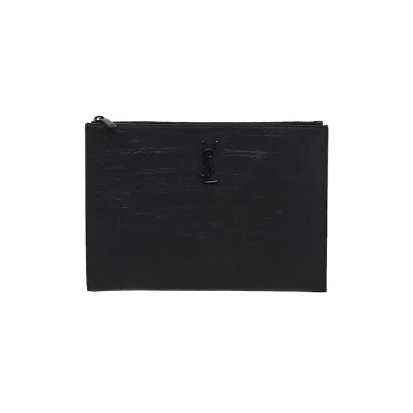 [BUNJANG] Saint Laurent Monogram Crocodile Clutch Black Leather / 생로랑 모노그램 크로커다일 클러치