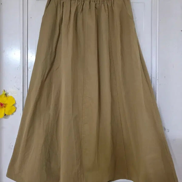 [BUNJANG] Women's Midi Skirt / 초가을  고급스러운  핏이이쁜  밴딩  면 롱스커트  깨끗해요