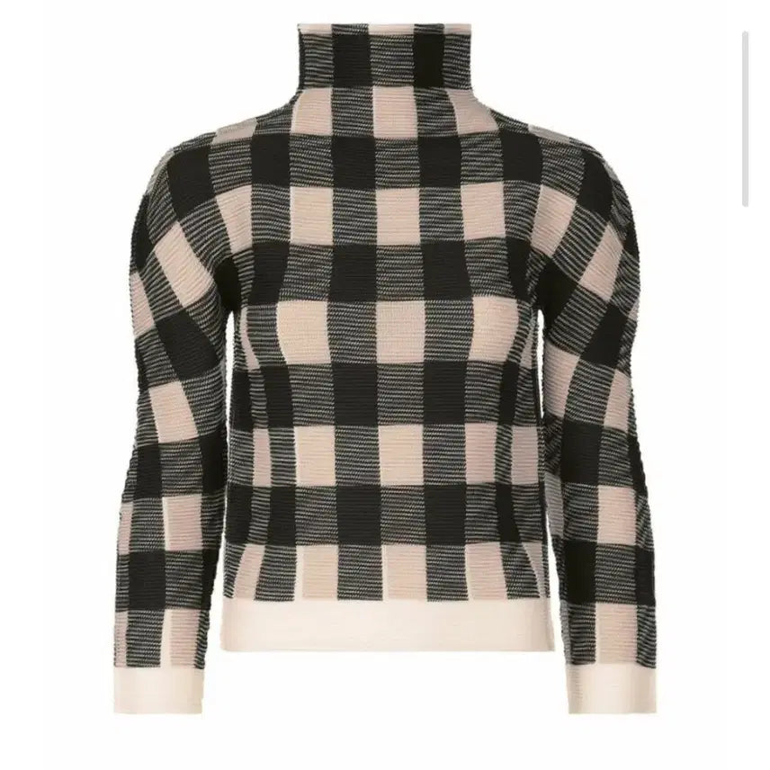 [BUNJANG] Issey Miyake Gingham Check Mock Neck Top / 정품 택있는 새상품* 미 이세이미야케 반목탑 깅엄체크
