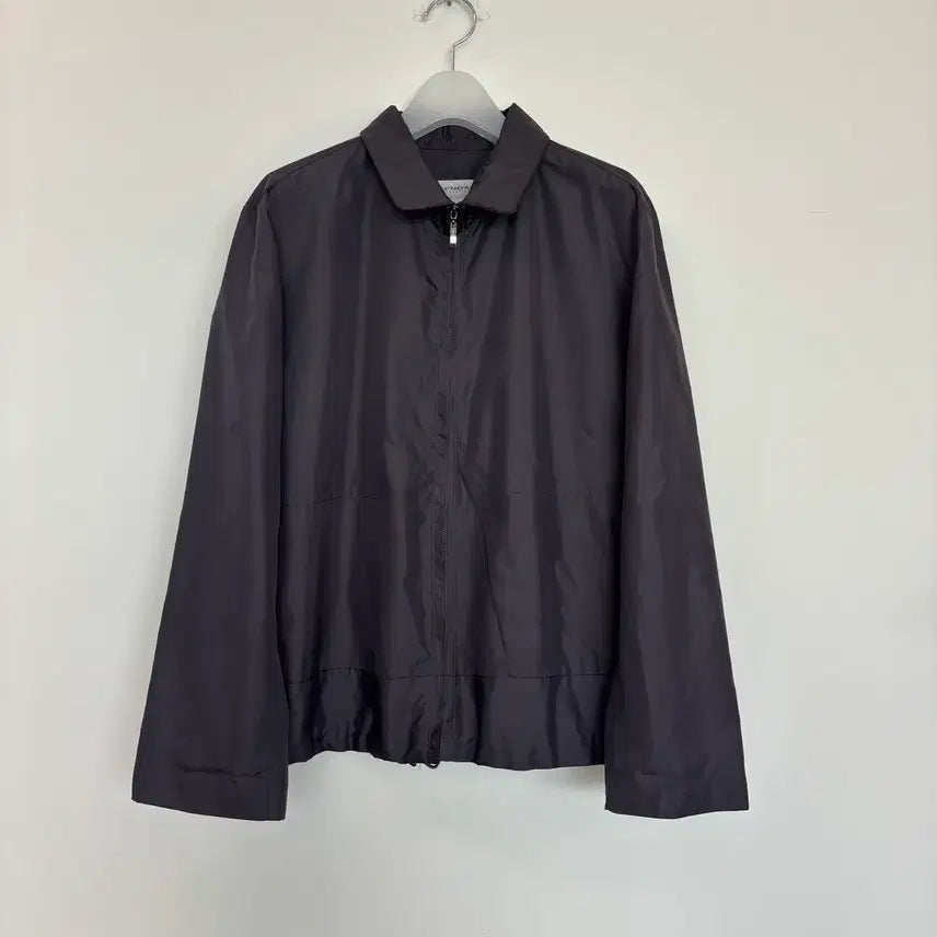 [BUNJANG] PRENDANG Silk Collar Zip-Up Blouson Jacket (Deep Brown) / PRENDANG 프래당 실키 카라 집업 블루종 여성 바람막이66 (딥 브라운)ㅡ0917
