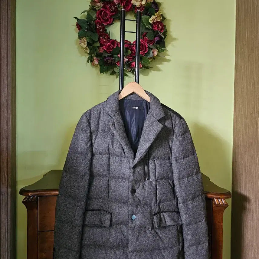 [BUNJANG] System Homme Knit Color-Block Goose Down Padding Jacket / 시스템옴므 니트배색 구스패딩