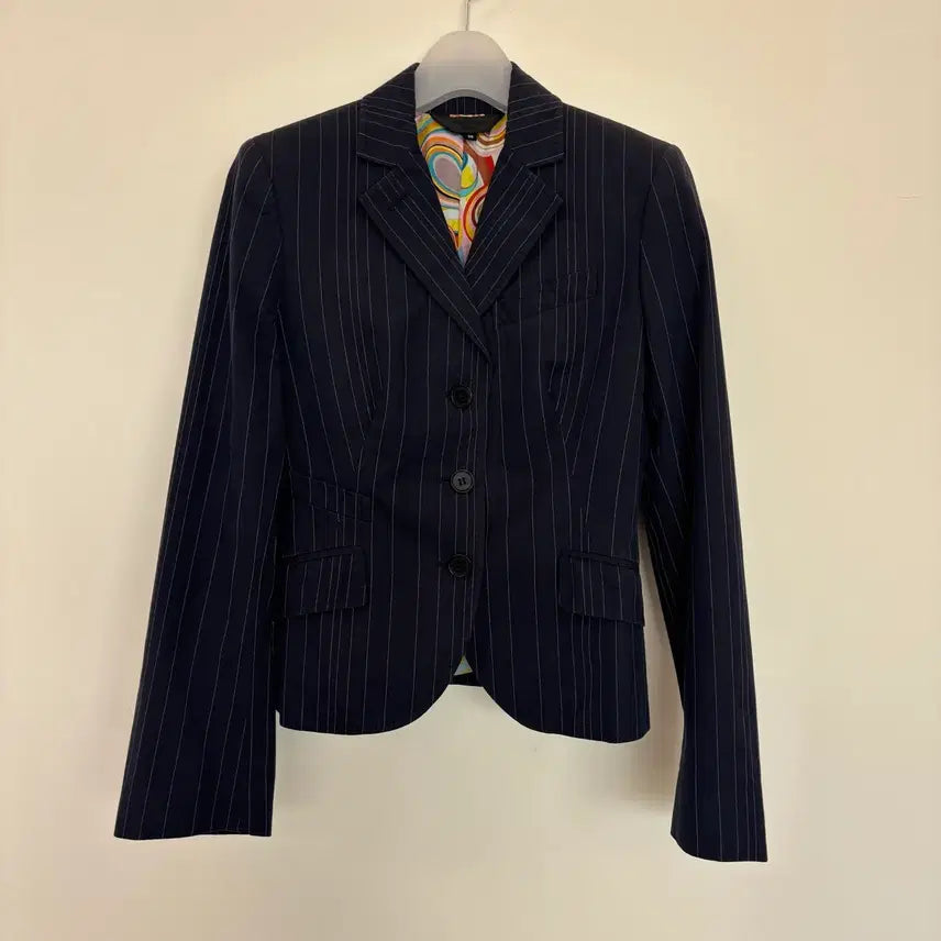 [BUNJANG] Paul Smith Black Pinstripe Tailored Jacket Navy / Paul Smith BLACK 폴스미스블랙 핀스트라이프 테일러드 자켓(네이비) 여성44 ㅡ0917