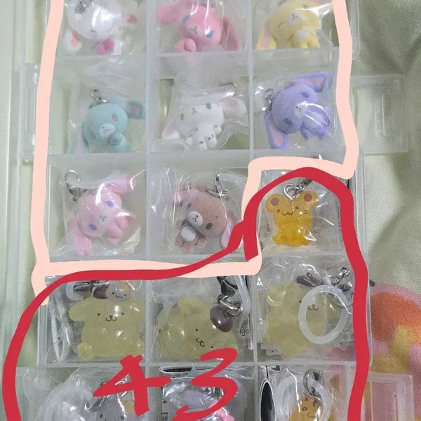 [BUNJANG] Sugabunnies x Pompompurin Keychain Bundle Set / 슈가바니즈메지루시 폼폼푸린메지루시 일괄