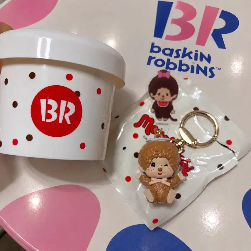 [BUNJANG] Baskin Robbins Monchhichi Keychain / [새상품] 베스킨라빈스 몬치치 키링