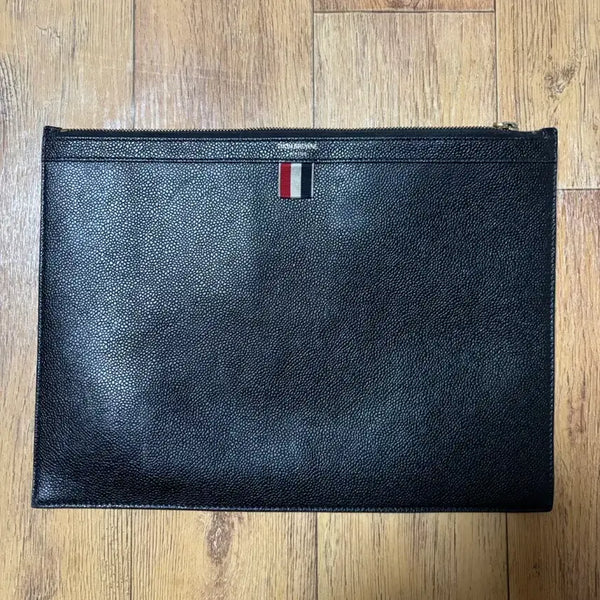 [BUNJANG] Thom Browne Leather Clutch Bag - Black (M Size) / 정품 톰브라운 클러치백