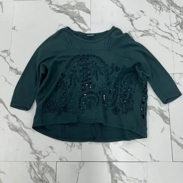 [BUNJANG] Dries Van Noten Green Pattern Sweatshirt / 드리스반노튼 그린 패턴 맨투맨