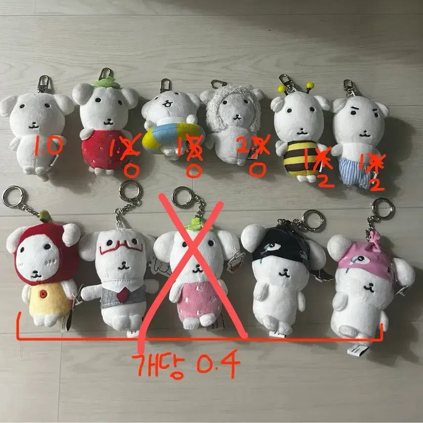 [BUNJANG] Ganady Stuffed Animal Keyring (Various Characters) / 정품 가나디 인형 키링 판매합니다 / 토리든 레이비 천사 악마 식빵 꿀벌 하양이 딸기