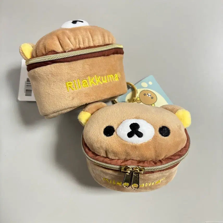 [BUNJANG] Rilakkuma Face Oval Pouch Case with Keychain / 리락쿠마 얼굴 타원형 파우치 케이스 키링