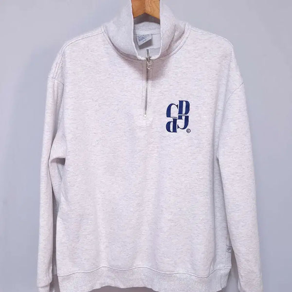 [BUNJANG] Code Graphy Half-Zip Sweatshirt Men's M Light Grey / 코드그라피 반집업 맨투맨 티셔츠 남성M