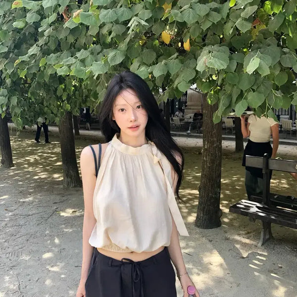 [BUNJANG] LEEDS Halter Blouse Pink Beige / 샵leeds ete halter blouse 에테 에떼 홀터블라우스 핑크베이지