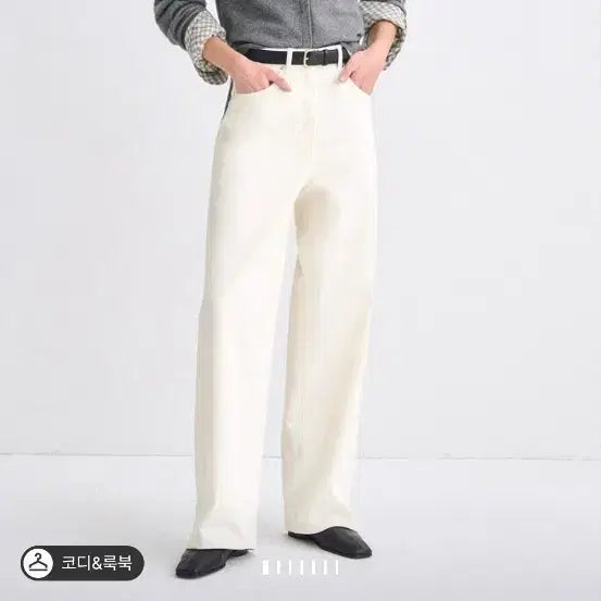 [BUNJANG] Time Belted Wide Denim Pants White / 타임 벨티드 와이드 데님 팬츠 화이트