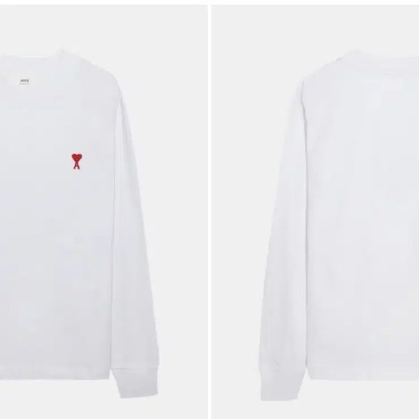 [BUNJANG] AMI Paris Small Heart Logo Sweatshirt White / 새상품) 아미 하트 로고 맨투맨 화이트