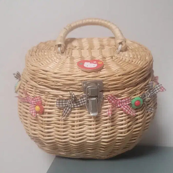 [BUNJANG] Classic Kitty Reed Tote Bag / 고전키티 갈대 토트백