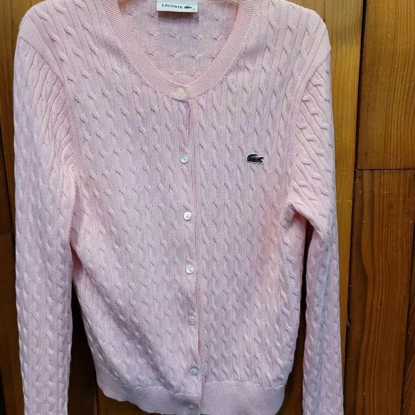 [BUNJANG] Lacoste Women's Cable Knit Cardigan / 라코스테 여성 꽈배기 가디건