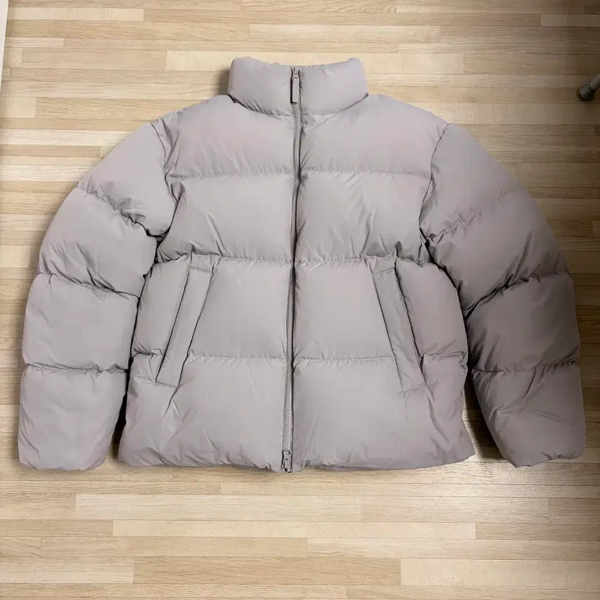 [BUNJANG] Standard Down Puffer Short Padding Jacket - Light Grey / 무탠다드 다운 푸퍼 숏 패딩 재킷 라이트 그레이