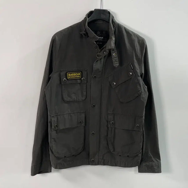 [BUNJANG] Barbour International A7 Khaki Field Jacket M / 바버 인터네셔널 A7 카키 야상 자켓 (on.2432)