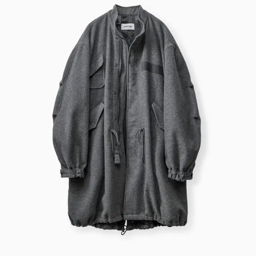 [BUNJANG] EARTHS AGO Wool Fishtail Parka Mélange Grey / [S]이얼즈어고 울 피쉬테일 파카 멜란지 그레이
