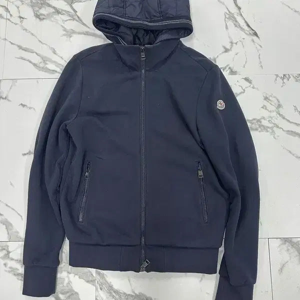 [BUNJANG] Moncler Navy Padded Hooded Zip-Up Jacket / 몽클레어 네이비 패딩 후드 집업