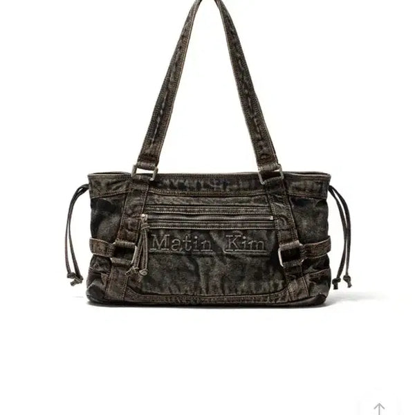 [BUNJANG] Matinkim Washed Denim Square Bag Black / 마뗑킴 워싱 데님 스퀘어백 블랙