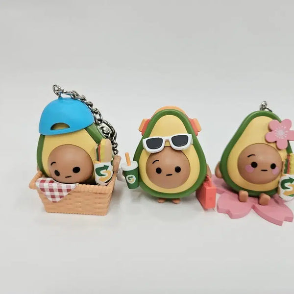[BUNJANG] Subway Avocado Keychain Set (3 Types) / 써브웨이 아보카도 키링 3종세트