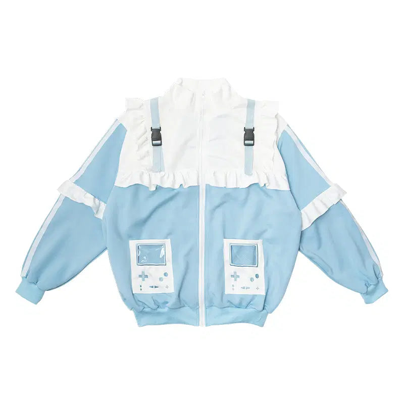 [BUNJANG] ACDC RAG Game Over Frill Jacket P.Blue / ACDC RAG 게임 오버 프릴 재킷 P.BLUE FREE