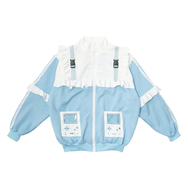 [BUNJANG] ACDC RAG Game Over Frill Jacket P.Blue / ACDC RAG 게임 오버 프릴 재킷 P.BLUE FREE
