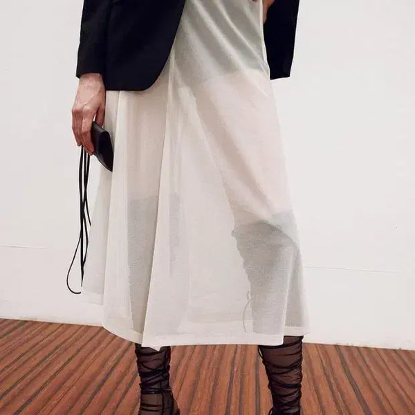 [BUNJANG] RECTO Sheer Wrap Skirt White / RECTO 렉토 시어 랩스커트