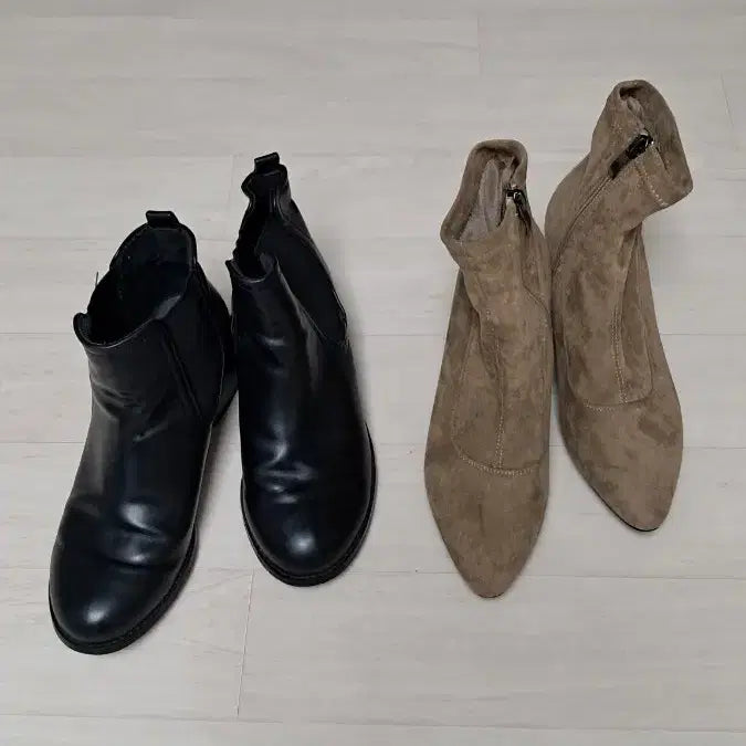 [BUNJANG] Ankle Boots Set (Black & Beige) / 앵글부츠 2종 각13.000