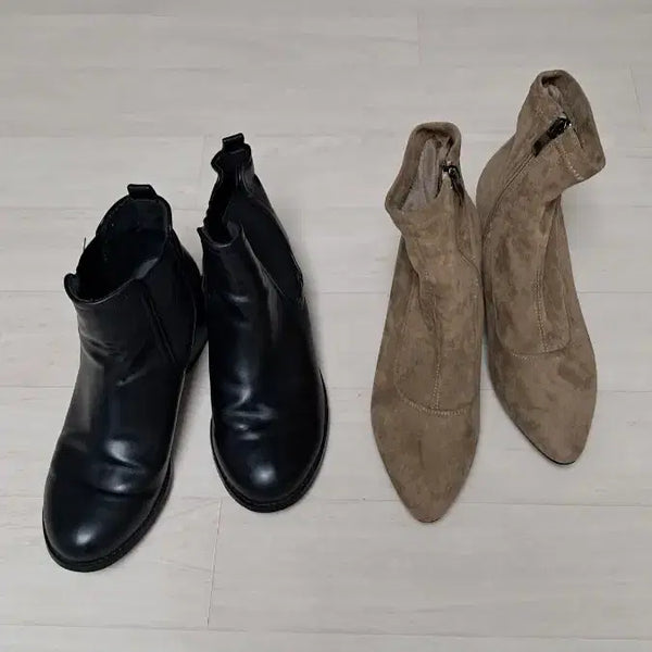 [BUNJANG] Ankle Boots Set (Black & Beige) / 앵글부츠 2종 각13.000