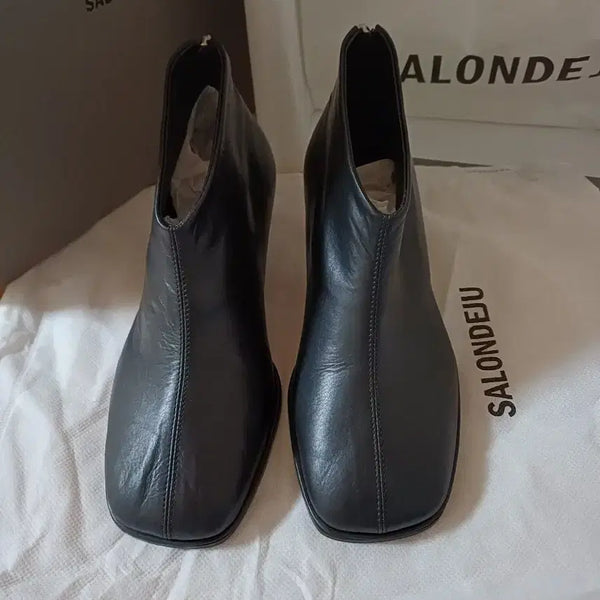 [BUNJANG] Salondeju Ankle Boots Square Toe Size 36.5 / 미착용 살롱드쥬 앵클부츠 36.5 판매합니다