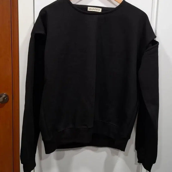 [BUNJANG] Hander Open Shoulder Sweatshirt Black XL / HANDER 오픈숄더 블랙 맨투맨 XL(새상품)