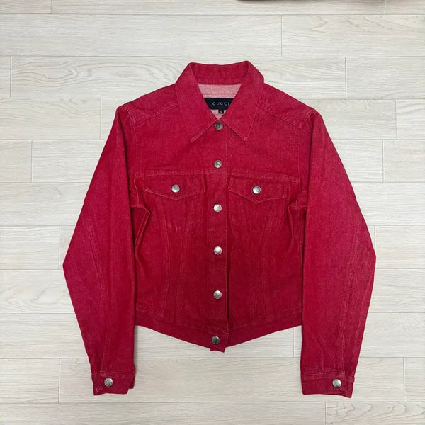 [BUNJANG] 90s Tom Ford x Gucci Red Denim Jacket / 90s 구찌 톰포드 레드데님자켓 (1)