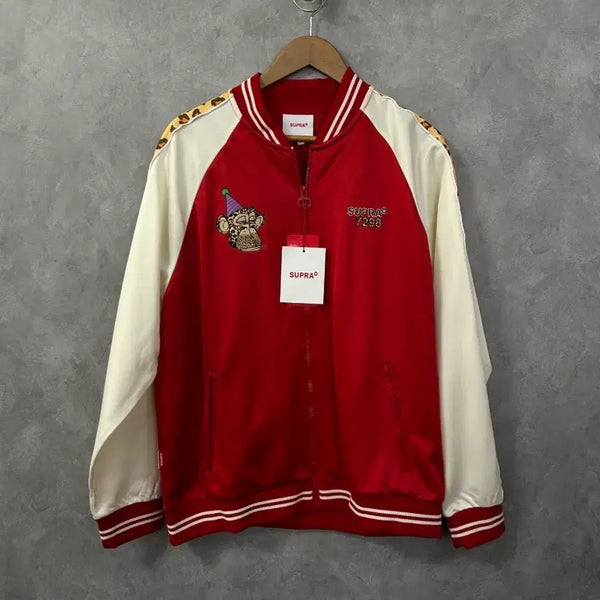 [BUNJANG] SUPRA Baseball Jacket Red L / 슈프라 야구 점퍼 레드 새상품 L