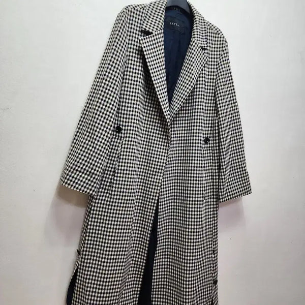 [BUNJANG] System RABBIT BY RAELLYON Check Long Jacket / 한섬 래트바이티 체크 롱자켓