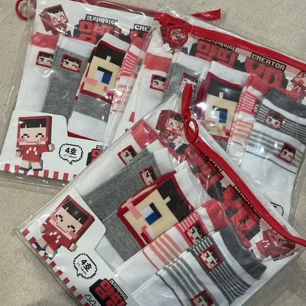 [BUNJANG] Yang Dding Creator Socks 5-Pair Set / 크리에이터 양띵 양말 5켤레 세트