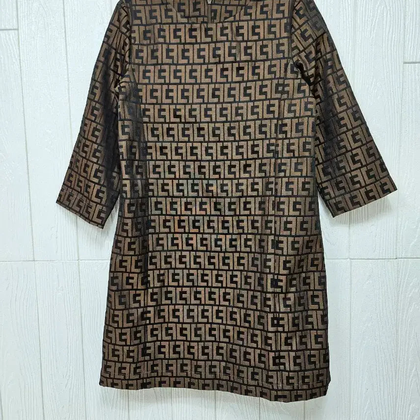 [BUNJANG] Seven-Sleeve Patterned Dress / 칠부소매 패턴원피스