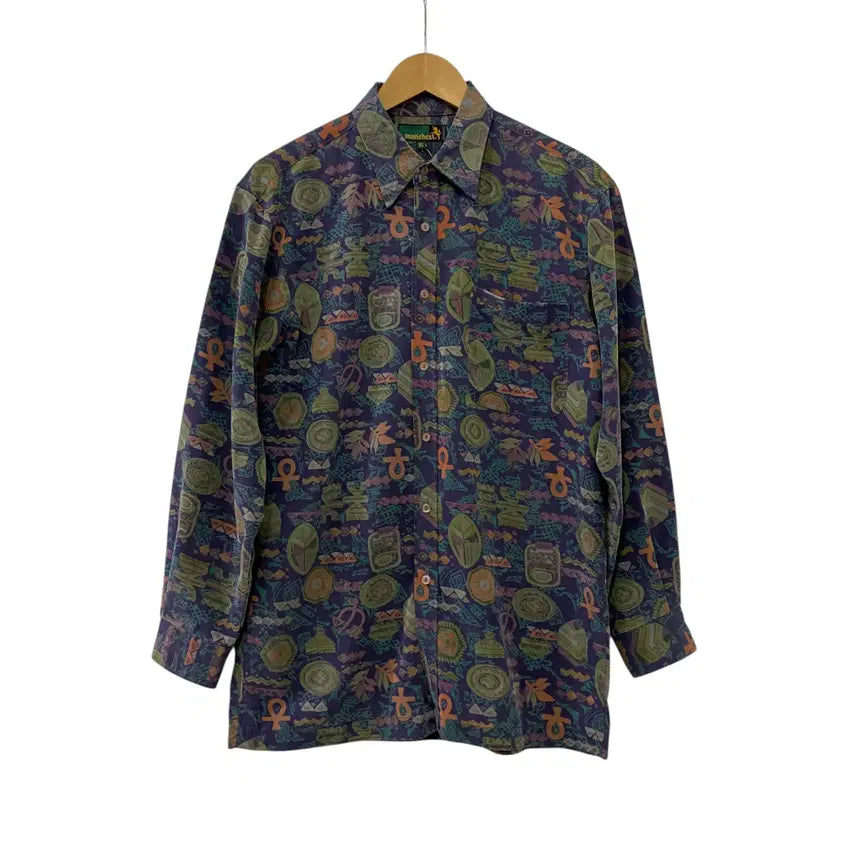 [BUNJANG] Manchester Pattern Long Sleeve Shirt (Size M) / A968. 맨체스트 패턴 긴팔셔츠(95)