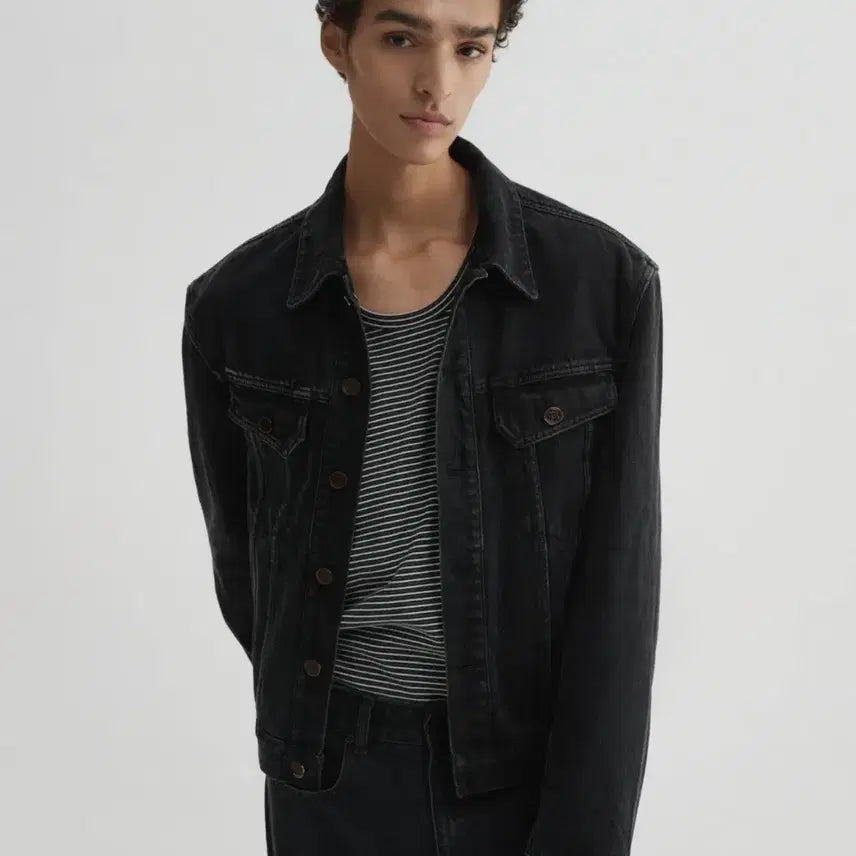 [BUNJANG] DNSR Legacy Denim Jacket Washed Black L / (새상품) 디에스알 레가시 데님 자켓 워시드 블랙 L사이즈