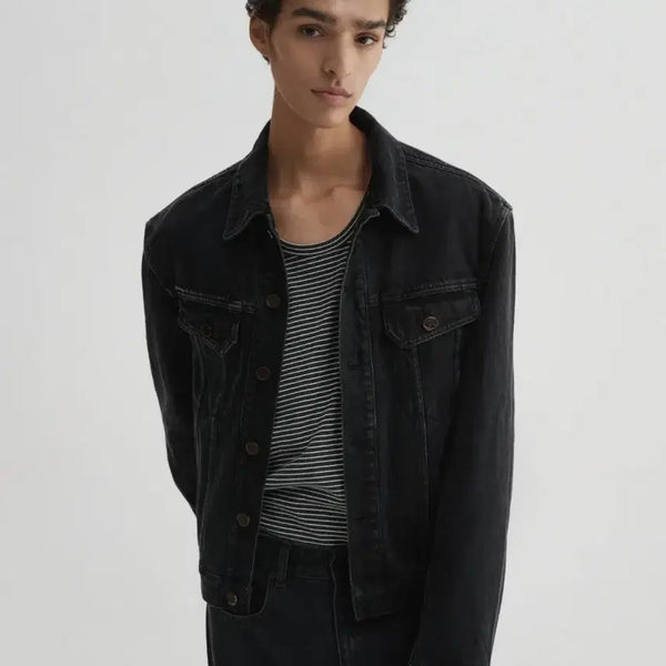 [BUNJANG] DNSR Legacy Denim Jacket Washed Black L / (새상품) 디에스알 레가시 데님 자켓 워시드 블랙 L사이즈