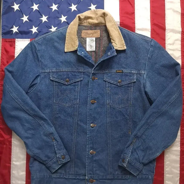 [BUNJANG] Wrangler Original Authentic Western Blanket Lined Denim Jacket / 오리지날 랭글러 오센틱 웨스턴 블랭킷 라이닝 데님 자켓