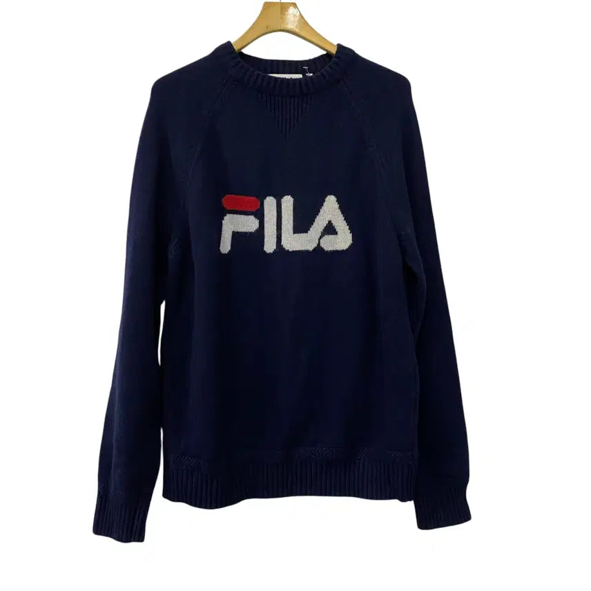 [BUNJANG] Fila Big Logo Knit (L) / A970. 휠라 빅로고 니트(L)