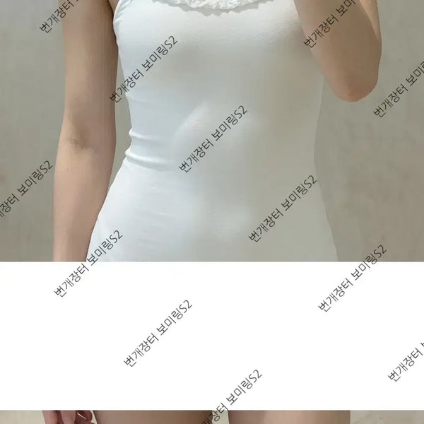 [BUNJANG] Halterneck One-Piece Bodysuit Shorts / 홀터넥 원피스 반바지 바디수트 여성 속옷 중고