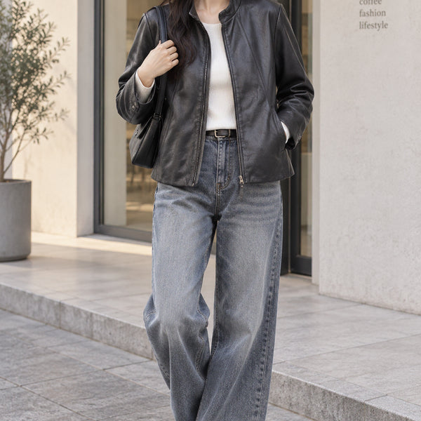 [BUNJANG] KASIBADY Women's Genuine Lambskin Leather Jacket / 카시바디 55 양가죽 레더자켓(착샷O)/호구제샵